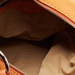 Tod's Orange Leather Zip Hobo
