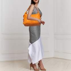 Tod's Orange Leather Zip Hobo