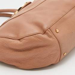 Pre Owned Tory Burch Peach Leather Amanda Hobo