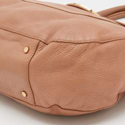 Pre Owned Tory Burch Peach Leather Amanda Hobo