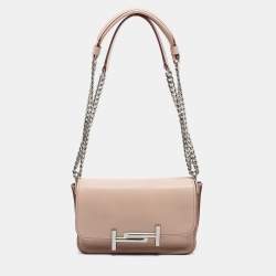 Tod's Blush Pink Leather MIni Double T Shoulder Bag