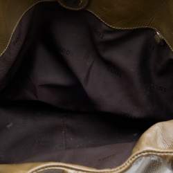 Pre Owned Tod's Olive Patent Leather Tote 