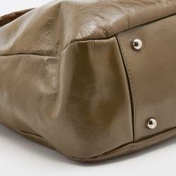 Pre Owned Tod's Olive Patent Leather Tote 