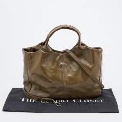 Pre Owned Tod's Olive Patent Leather Tote 