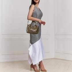 Pre Owned Tod's Olive Patent Leather Tote 