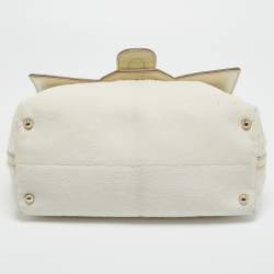 Tod's  White Calf Hair and Leather Flap Top Handle Bag
