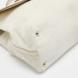 Tod's  White Calf Hair and Leather Flap Top Handle Bag