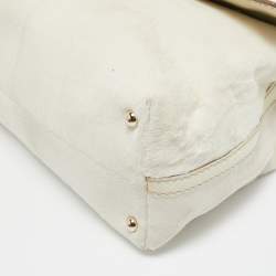 Tod's  White Calf Hair and Leather Flap Top Handle Bag