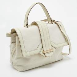 Tod's  White Calf Hair and Leather Flap Top Handle Bag