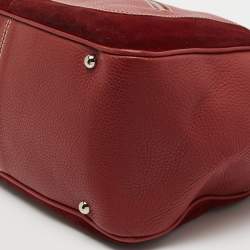 Tod's Red Leather and Suede Mickey 'Ferrari' Hobo