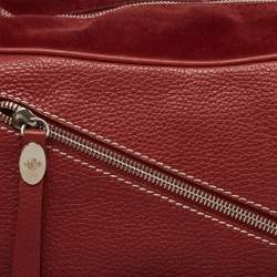 Tod's Red Leather and Suede Mickey 'Ferrari' Hobo