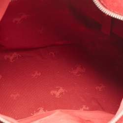 Tod's Red Leather and Suede Mickey 'Ferrari' Hobo