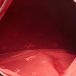 Tod's Red Leather and Suede Mickey 'Ferrari' Hobo