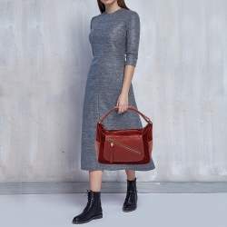 Tod's Red Leather and Suede Mickey 'Ferrari' Hobo