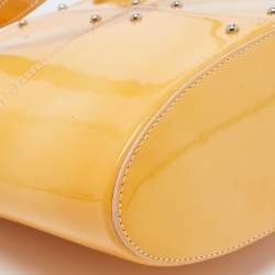 Pre Owned  Tod's Yellow Studded Patent Leather Mini Tote