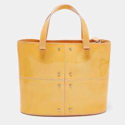 Pre Owned  Tod's Yellow Studded Patent Leather Mini Tote