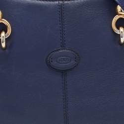 Tod's Navy Blue Leather Sella Satchel