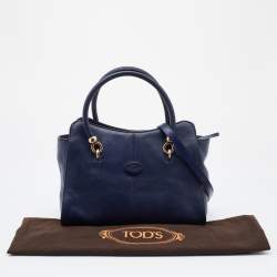 Tod's Navy Blue Leather Sella Satchel