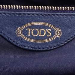 Tod's Navy Blue Leather Sella Satchel
