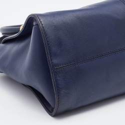 Tod's Navy Blue Leather Sella Satchel