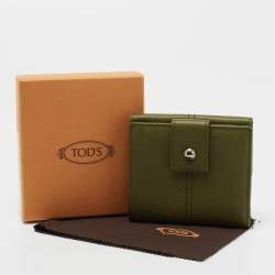 Tod's Green Leather French Wallet