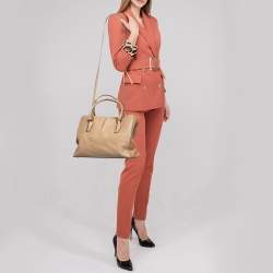 Pre Owned Tod's Two Tone Leather Medium D-Cube Tote