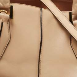 Pre Owned Tod's Two Tone Leather Medium D-Cube Tote