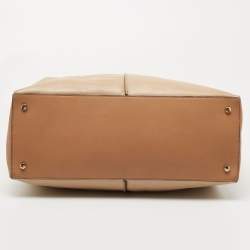 Pre Owned Tod's Two Tone Leather Medium D-Cube Tote