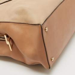 Pre Owned Tod's Two Tone Leather Medium D-Cube Tote