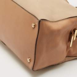 Pre Owned Tod's Two Tone Leather Medium D-Cube Tote