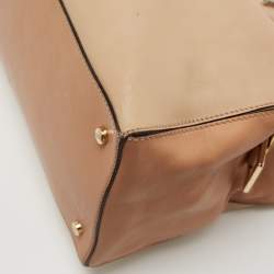 Pre Owned Tod's Two Tone Leather Medium D-Cube Tote