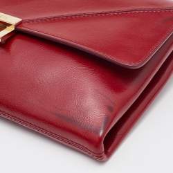 Tod's Red Leather Flap Chain Shoulder Bag