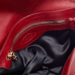 Tod's Red Leather Flap Chain Shoulder Bag