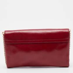Tod's Red Leather Flap Chain Shoulder Bag