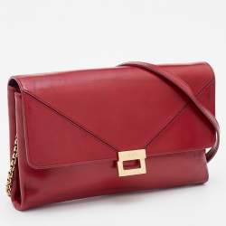 Tod's Red Leather Flap Chain Shoulder Bag