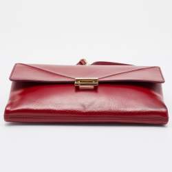 Tod's Red Leather Flap Chain Shoulder Bag