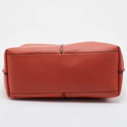 Pre Owned Tod's Orange Leather Medium Joy Shopper Tote