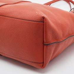 Pre Owned Tod's Orange Leather Medium Joy Shopper Tote