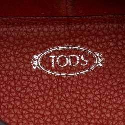 Pre Owned Tod's Orange Leather Medium Joy Shopper Tote