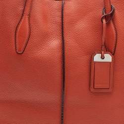 Pre Owned Tod's Orange Leather Medium Joy Shopper Tote