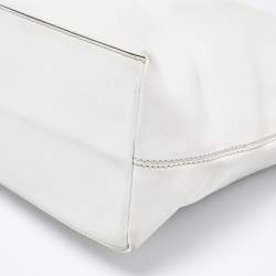 Pre Owned Tod's White Leather Logo Shopper Tote