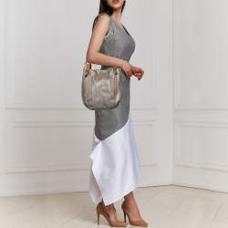 Tod's Grey Woven Fabric and Leather Shoulder Bag