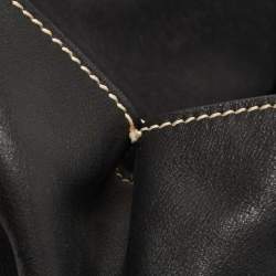 Pre Owned Tod's Black Leather Flap Satchel