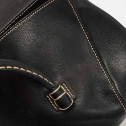 Pre Owned Tod's Black Leather Flap Satchel