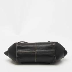 Pre Owned Tod's Black Leather Flap Satchel