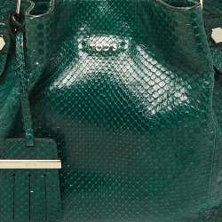 مملوكة مسبقًا Tod's Green Python Small Flower Tote