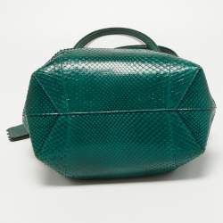مملوكة مسبقًا Tod's Green Python Small Flower Tote