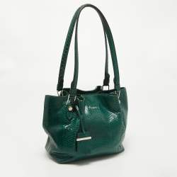 مملوكة مسبقًا Tod's Green Python Small Flower Tote