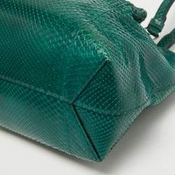 مملوكة مسبقًا Tod's Green Python Small Flower Tote