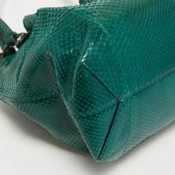 مملوكة مسبقًا Tod's Green Python Small Flower Tote